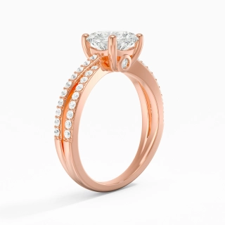 1.50ct Moissanite Engagement Ring 14K Rose Gold