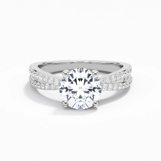 2.00ct Moissanite Engagement Ring 18K White Gold