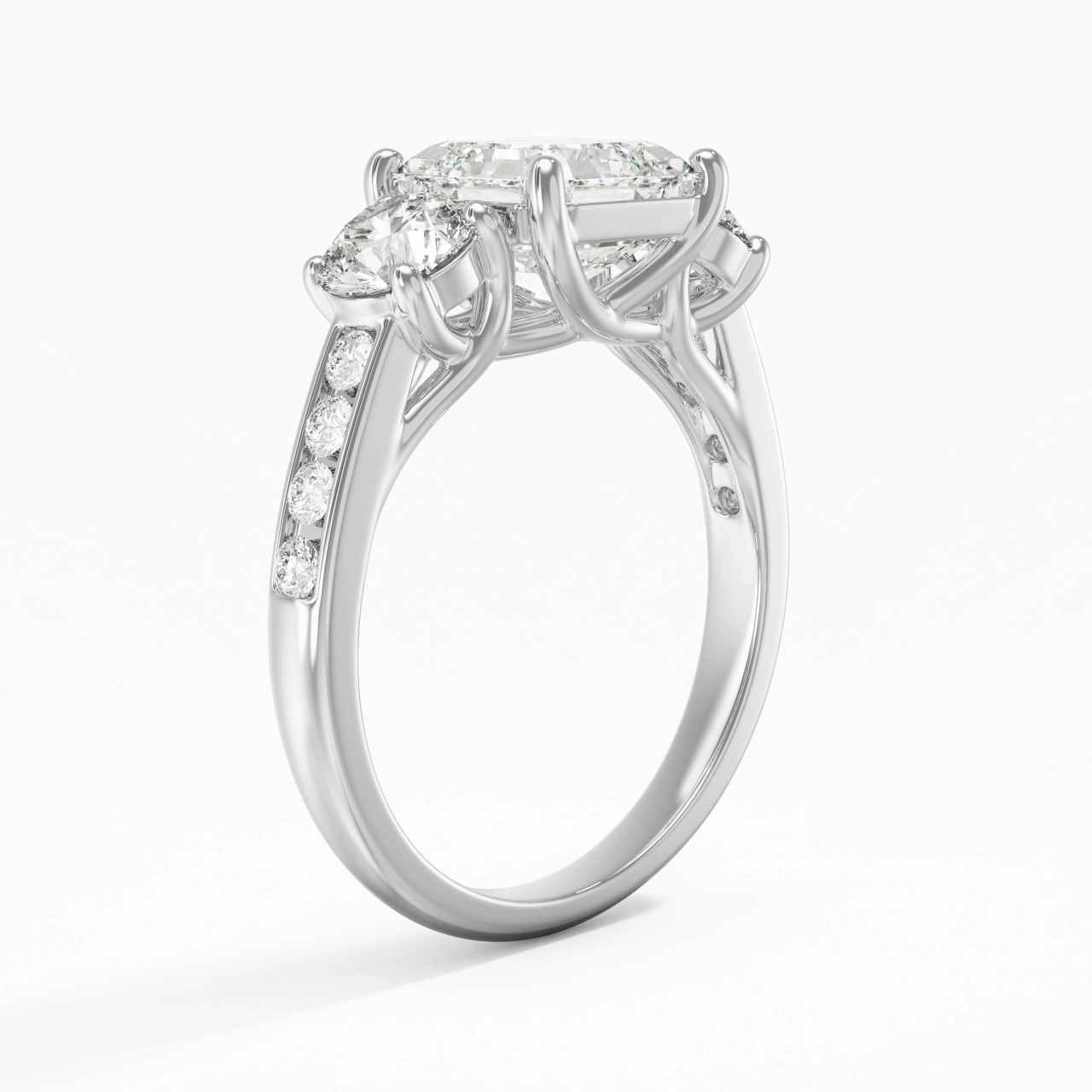 Glorieux Asscher 1.50ct Moissanite Bague de fiançailles