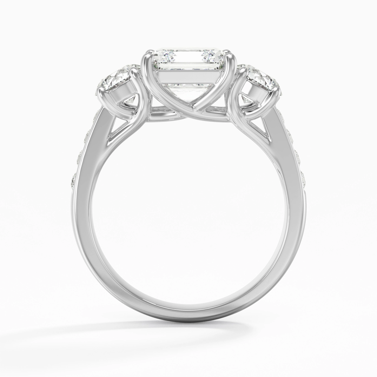 Glorieux Asscher 1.50ct Moissanite Bague de fiançailles