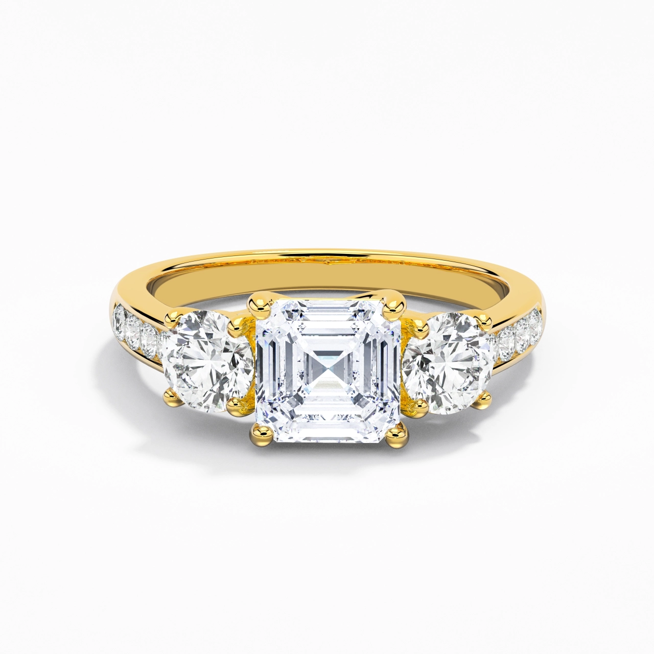 Glorieux Asscher 1.00ct Moissanite Bague de fiançailles