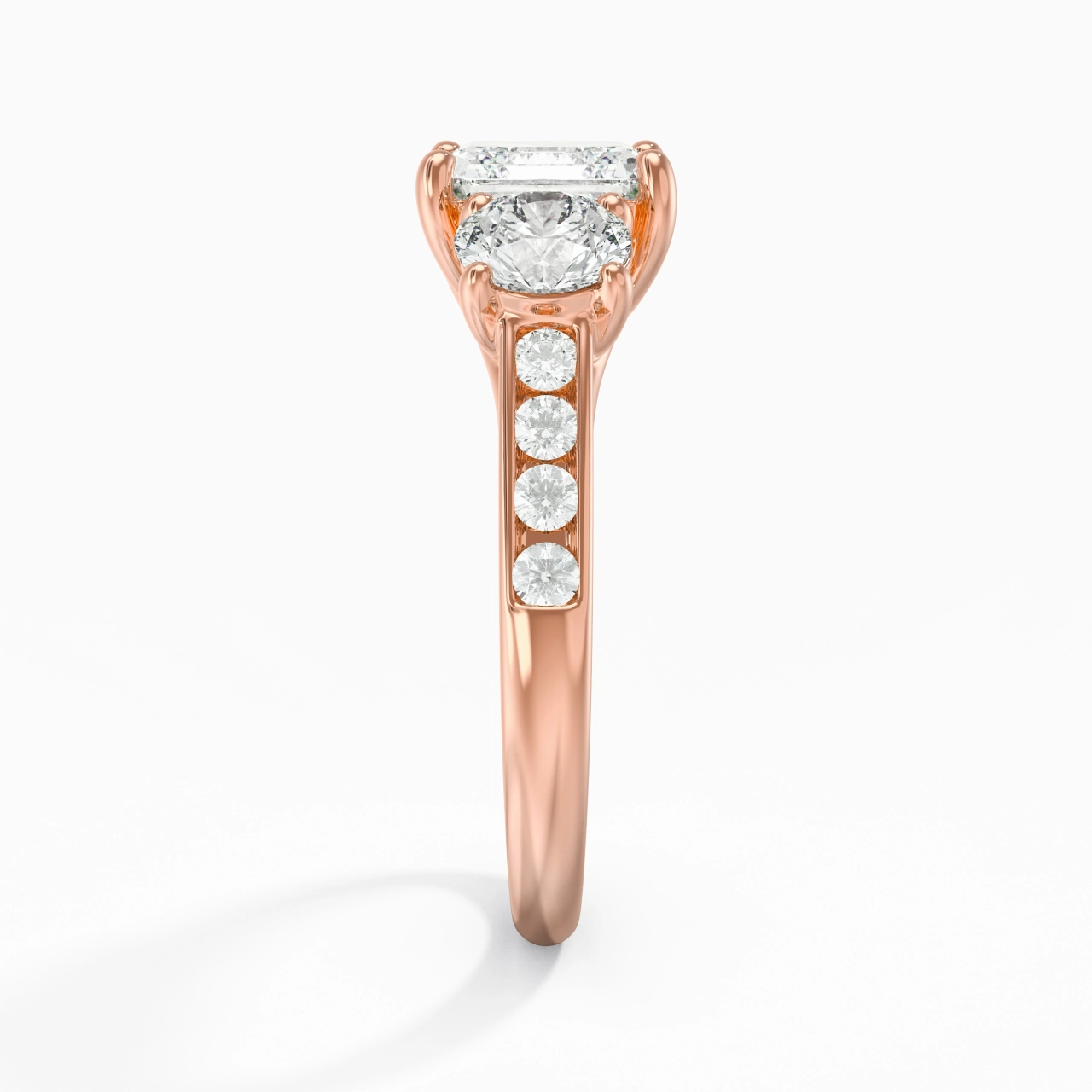 Glorieux Asscher 1.00ct Moissanite Bague de fiançailles