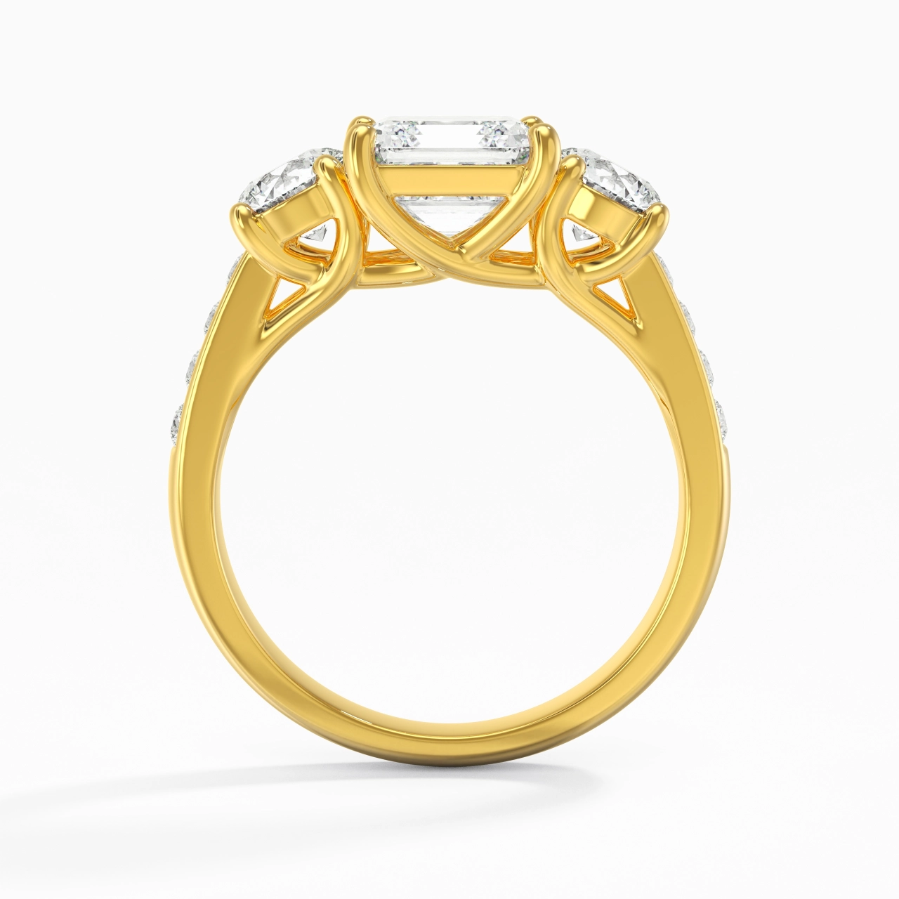 Glorieux Asscher 1.00ct Moissanite Bague de fiançailles