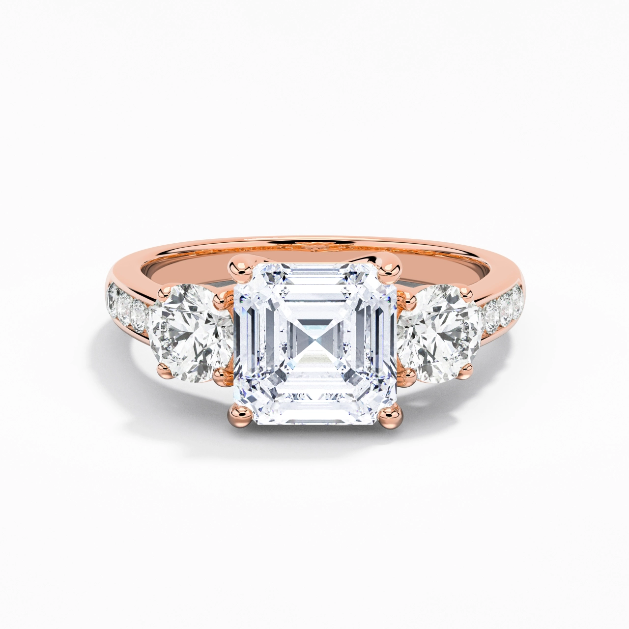 Glorieux Asscher 2.00ct Moissanite Bague de fiançailles