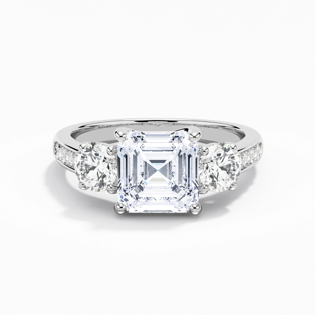 Glorieux Asscher 2.00ct Moissanite Bague de fiançailles