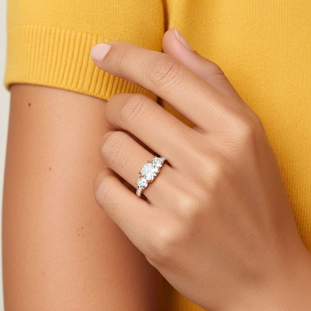 Glorieux Coussin 2.00ct Moissanite Bague de fiançailles