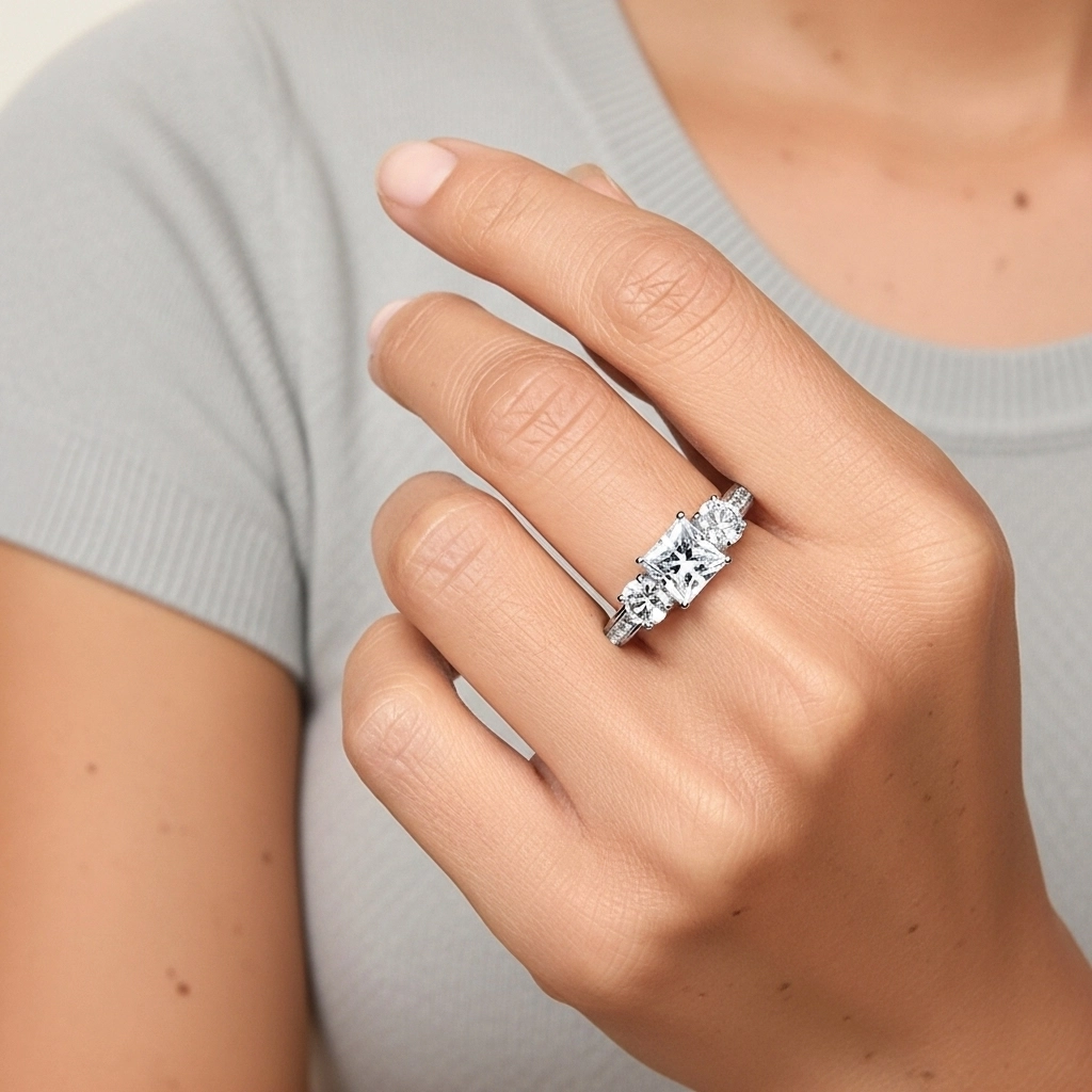 Glorieux Princesse 2.00ct Moissanite Bague de fiançailles