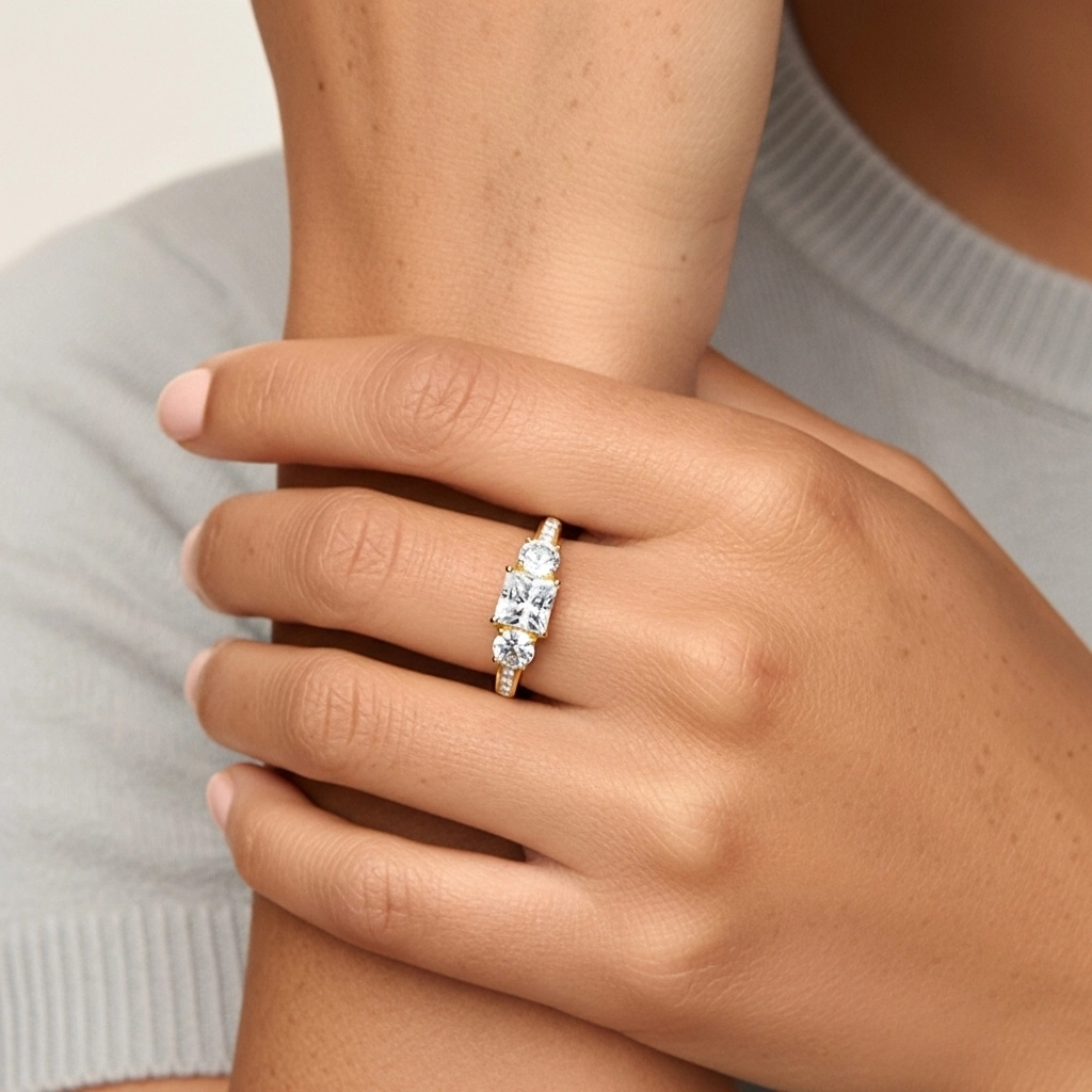 2.00ct Moissanite Engagement Ring 925 Sterling Silver