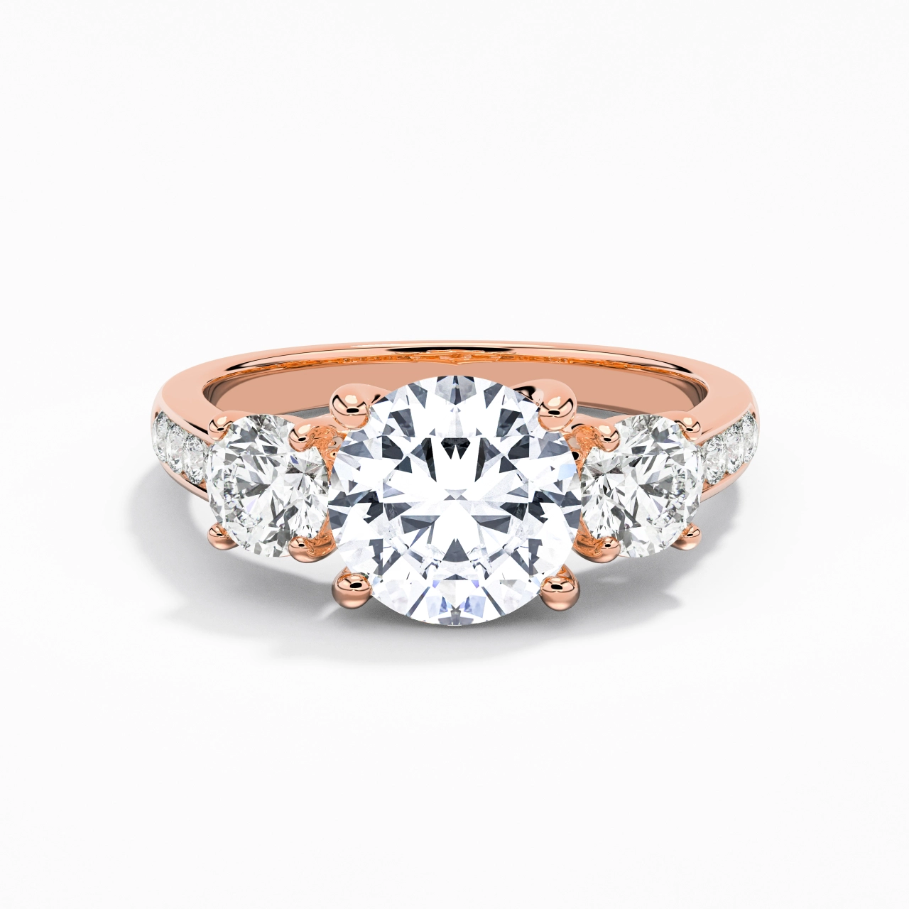 Glorieux Rond 1.50ct Moissanite Bague de fiançailles