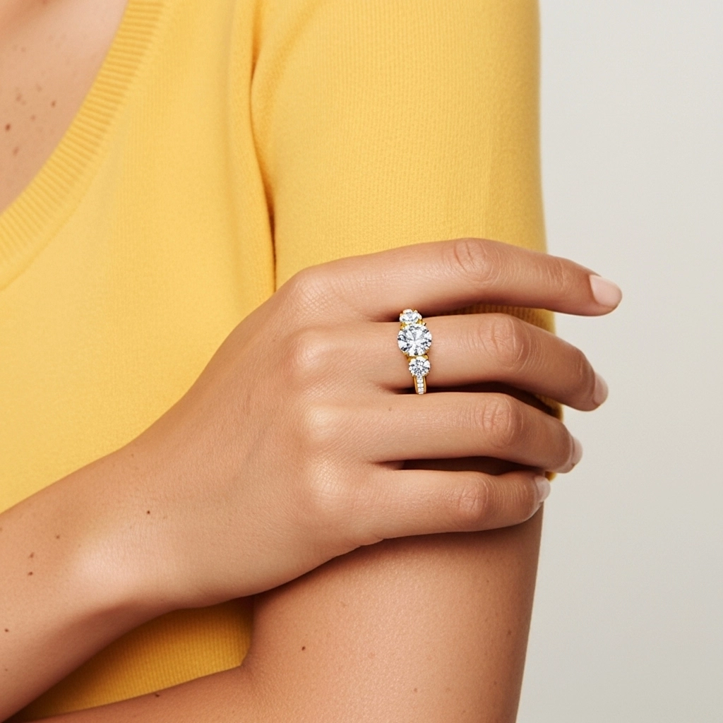 1.00ct Moissanite Bague de fiançailles Argent sterling 925