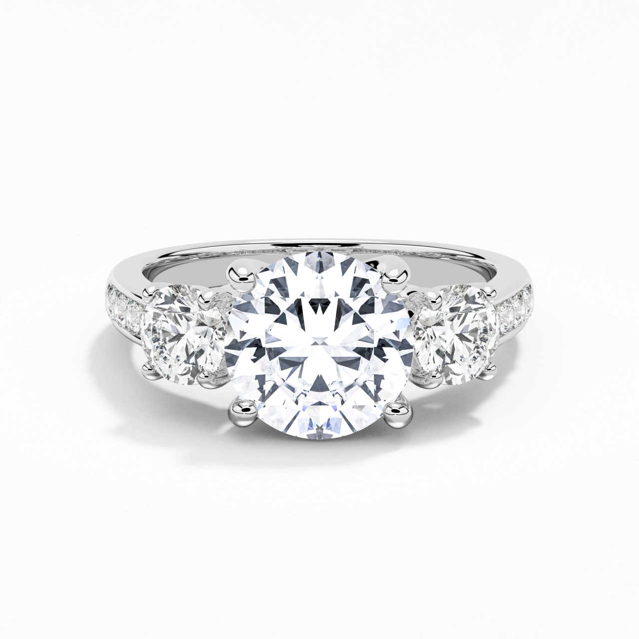 Glorieux Rond 2.00ct Moissanite Bague de fiançailles