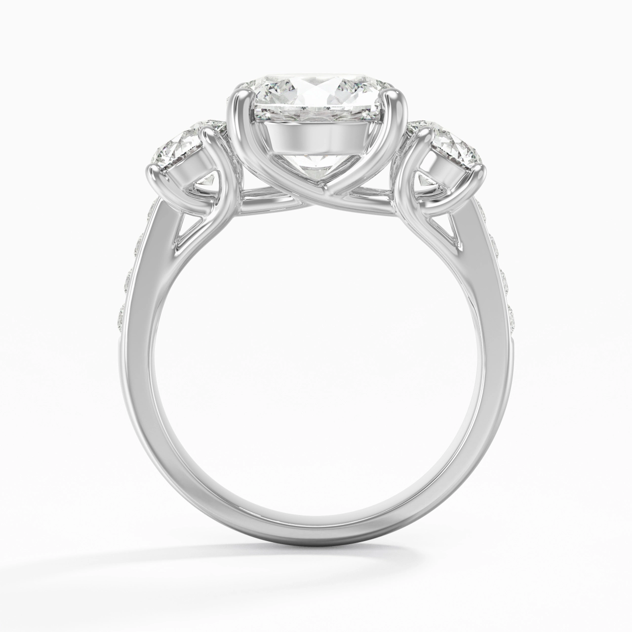 Glorieux Rond 2.00ct Moissanite Bague de fiançailles