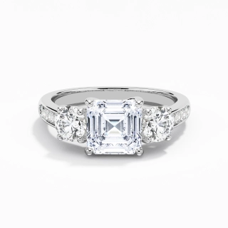 Glorieux Asscher 1.50ct Moissanite Bague de fiançailles