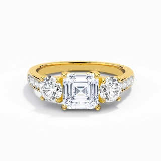 Glorieux Asscher 1.00ct Moissanite Bague de fiançailles