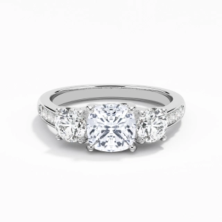 Glorieux Coussin 1.00ct Moissanite Bague de fiançailles