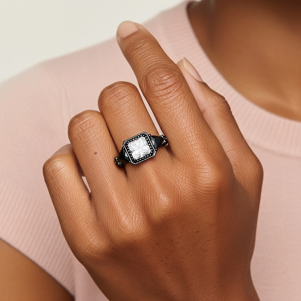 925 Sterling Silver Cubic Zirconia Engagement Ring