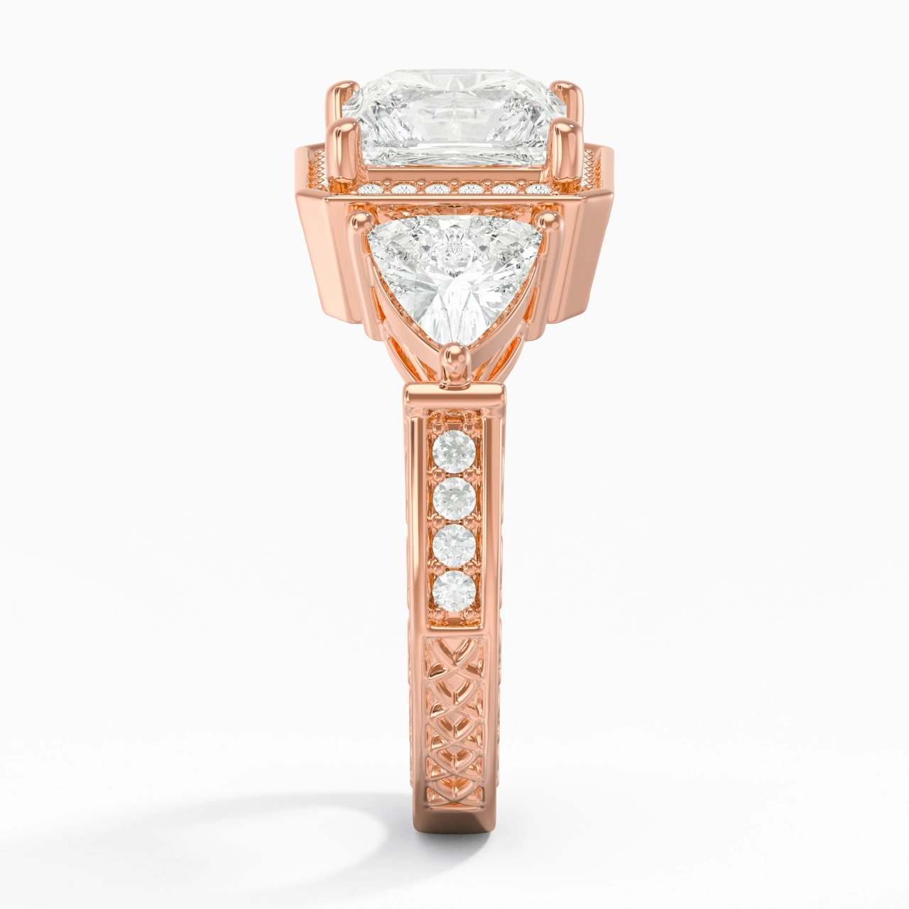 14K Rose Gold Moissanite Engagement Ring