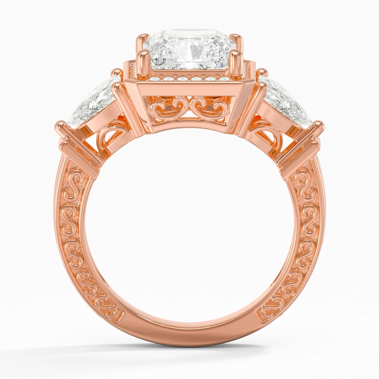 14K Rose Gold Moissanite Engagement Ring