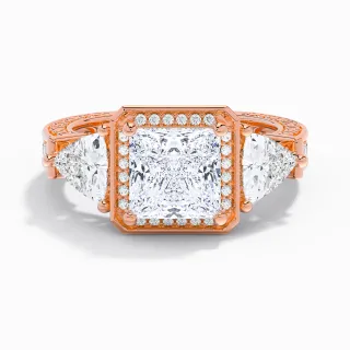 14K Rose Gold Moissanite Engagement Ring