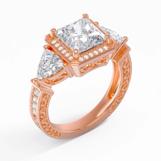 14K Rose Gold Moissanite Engagement Ring