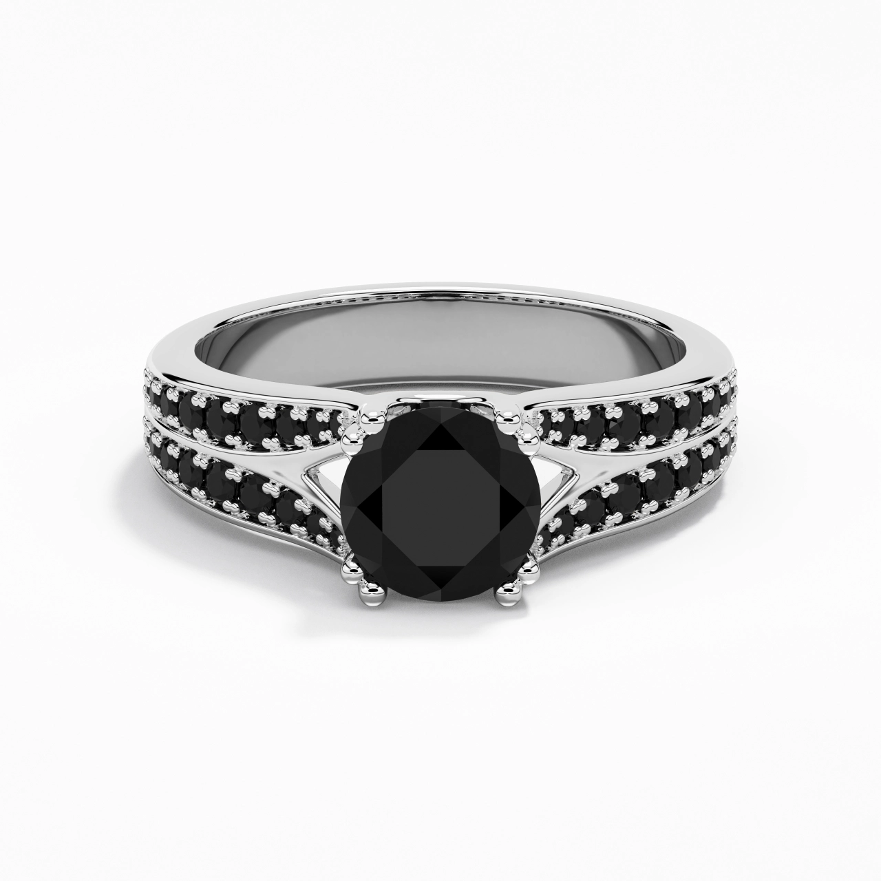 Pavé Bague de fiançailles 1.25ct Zircon cubique
