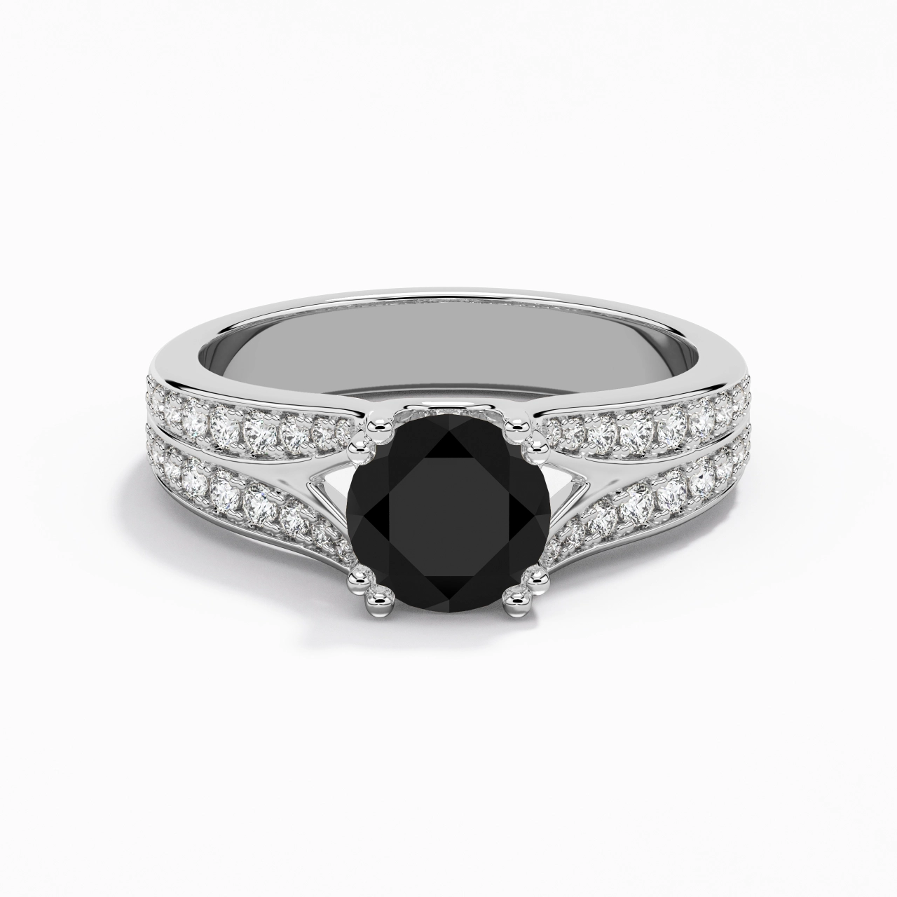 Pavé Bague de fiançailles 1.25ct Zircon cubique