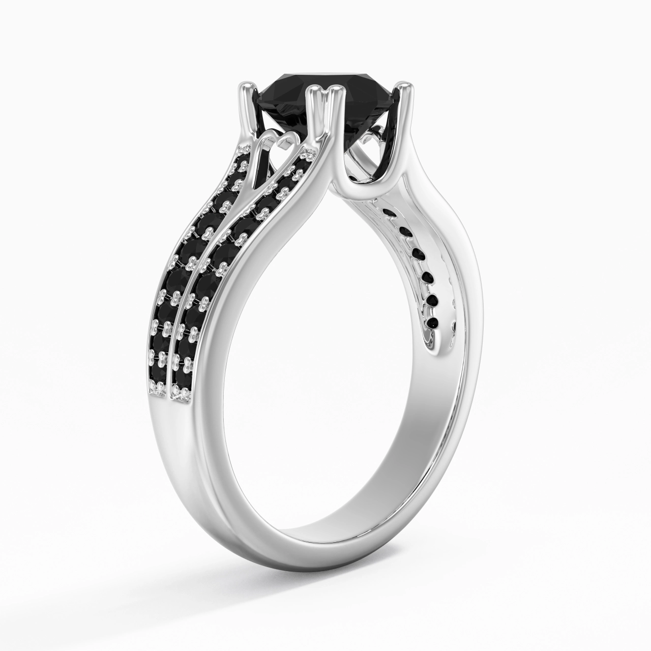 Pavé Bague de fiançailles 1.25ct Zircon cubique