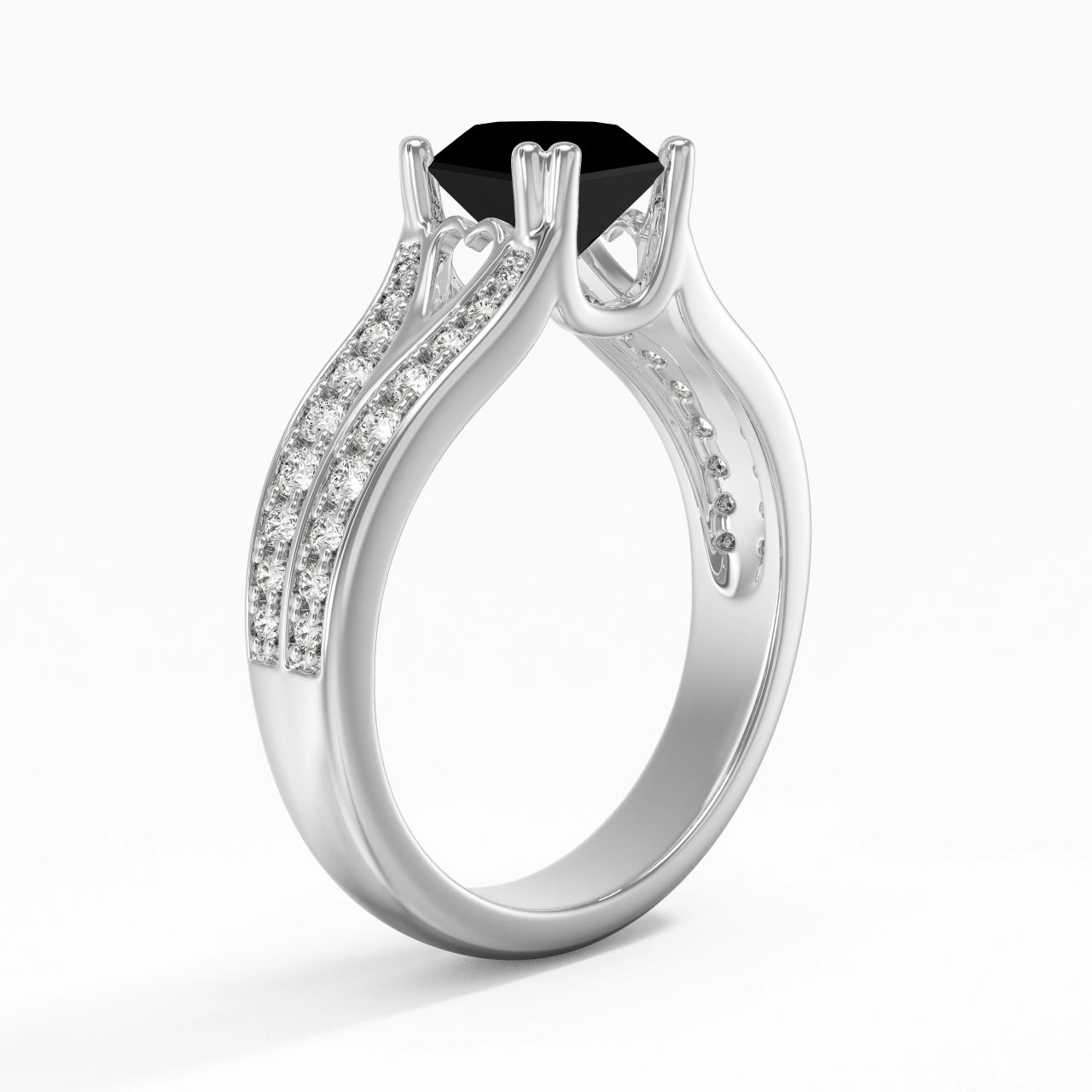 Pavé Bague de fiançailles 1.25ct Zircon cubique