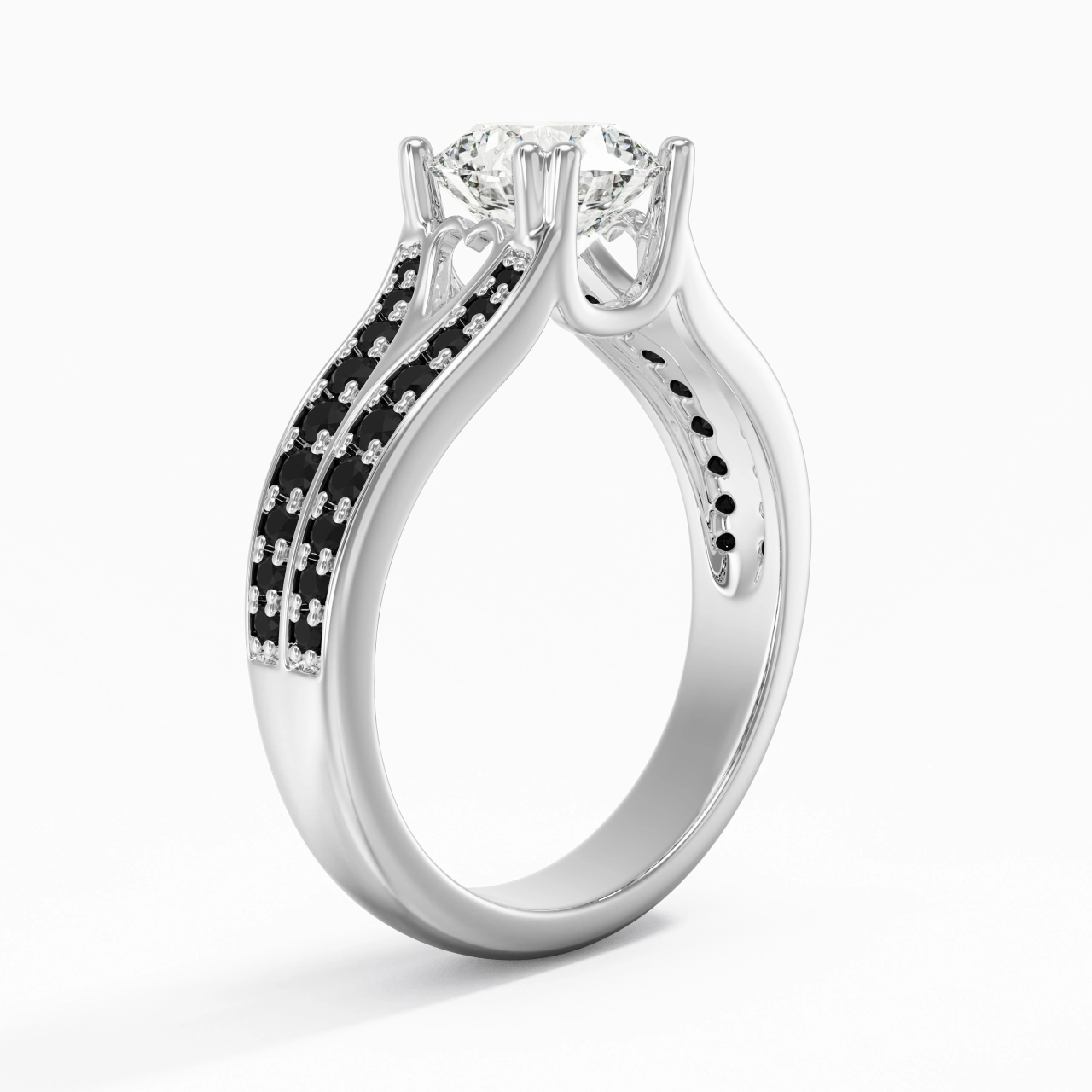 Pavé Bague de fiançailles 1.25ct Zircon cubique