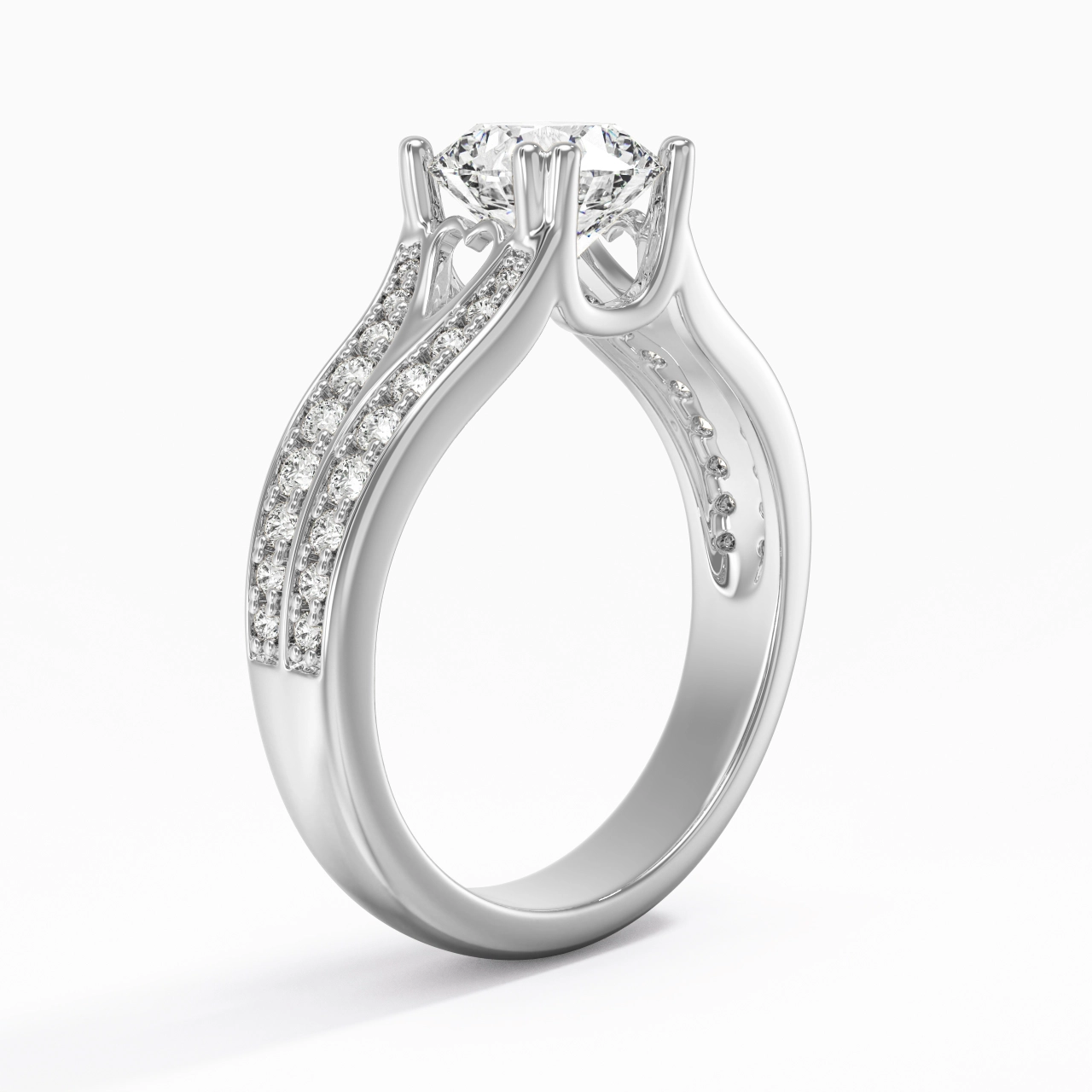 Pavé Bague de fiançailles 1.25ct Moissanite