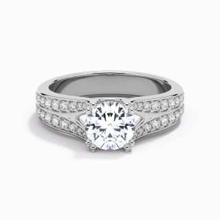 Pavé Bague de fiançailles 1.25ct Moissanite