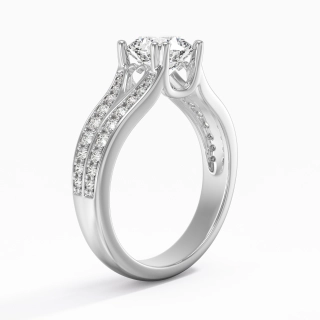 Pavé Bague de fiançailles 1.25ct Moissanite