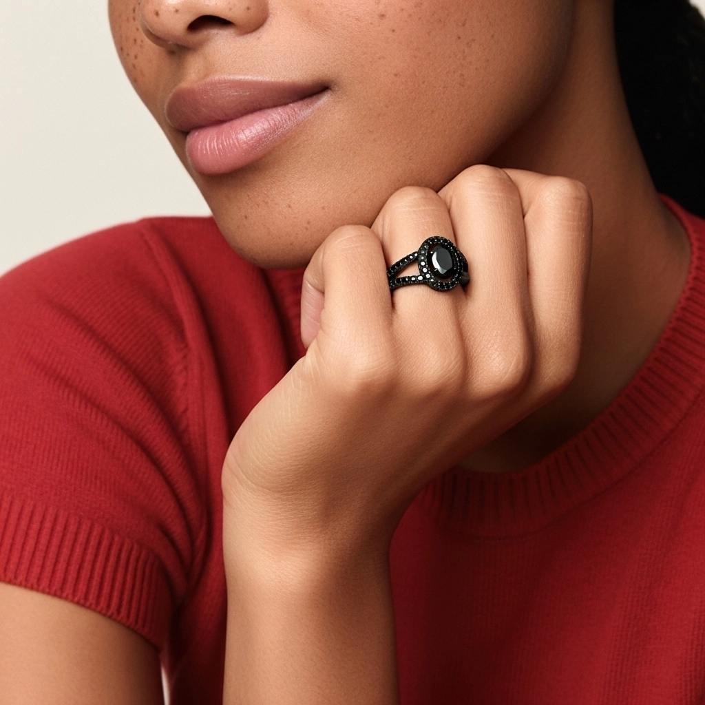 925 Sterling Silver Halo Embedded Split Shank Engagement Ring