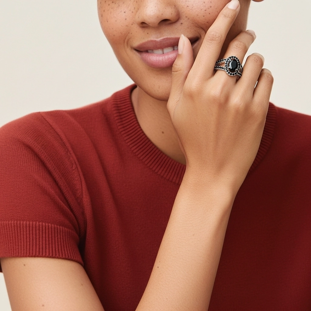 925 Sterling Silver Halo Embedded Split Shank Engagement Ring