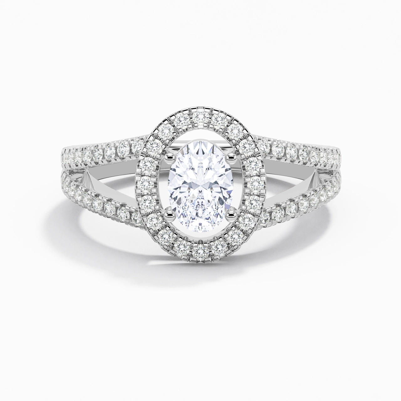 925 Sterling Silver Moissanite Engagement Ring