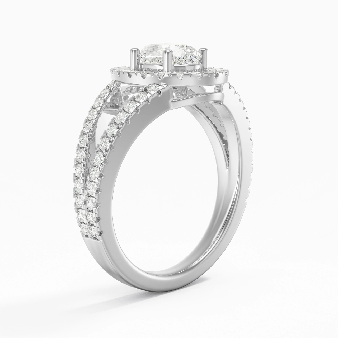 925 Sterling Silver Moissanite Engagement Ring