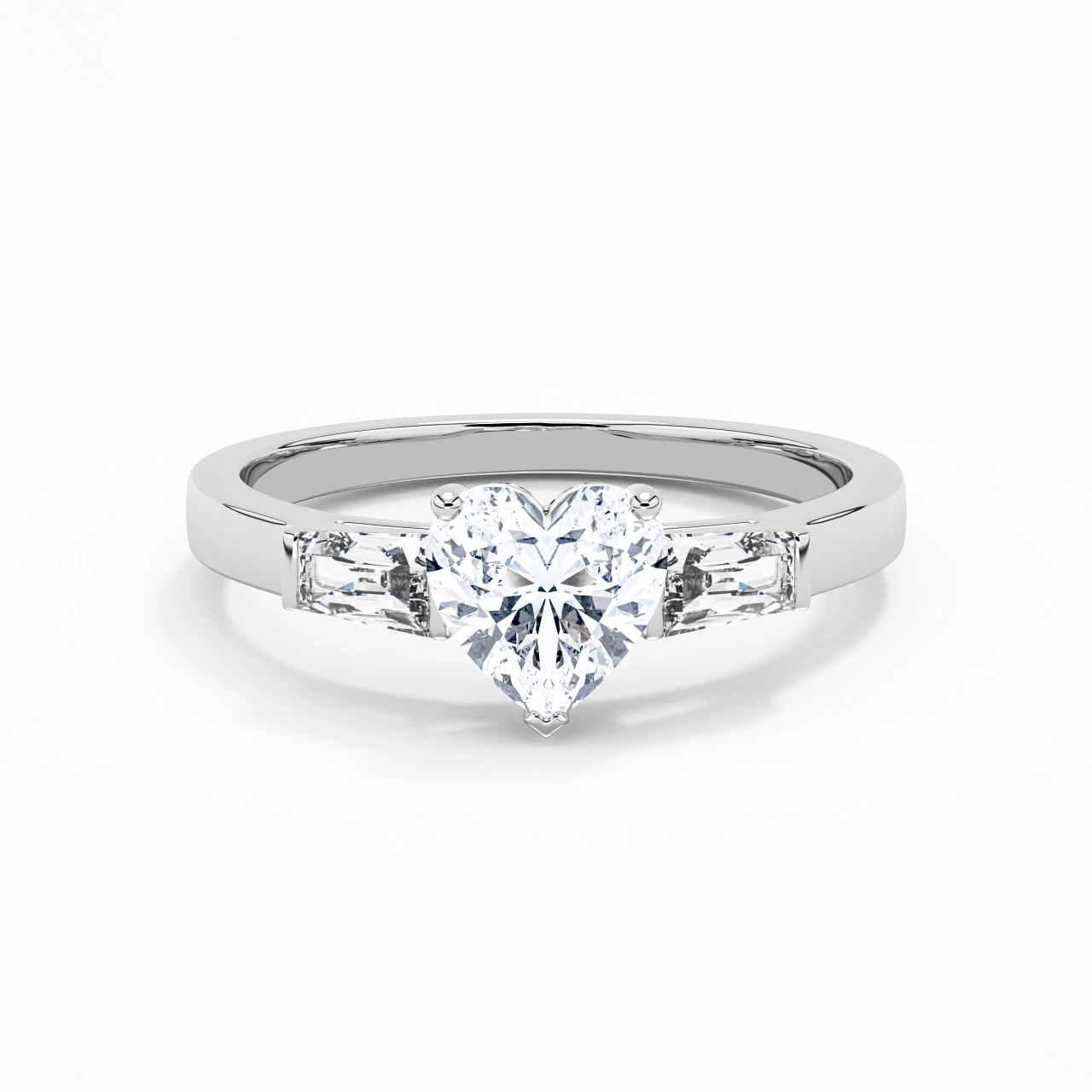18K White Gold Moissanite Engagement Ring