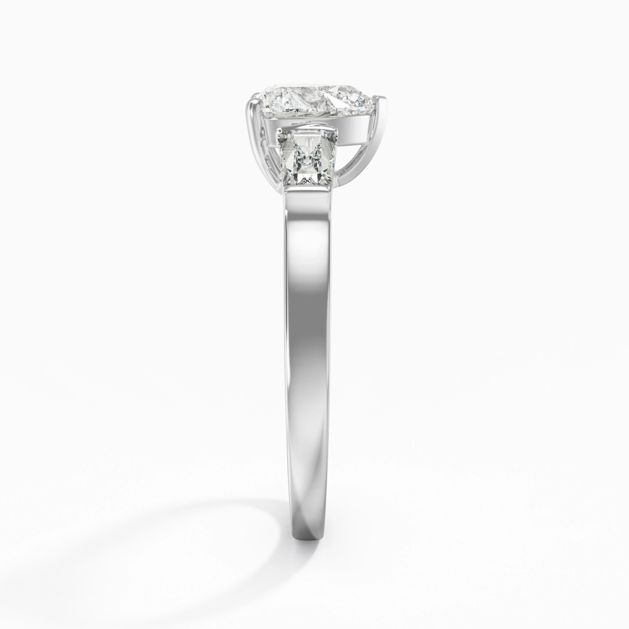 18K White Gold Moissanite Engagement Ring