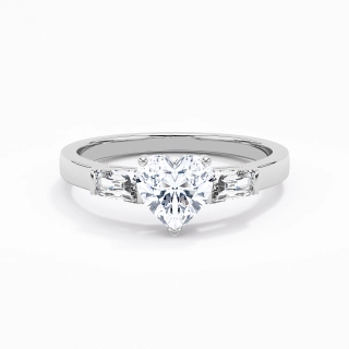 18K White Gold Moissanite Engagement Ring