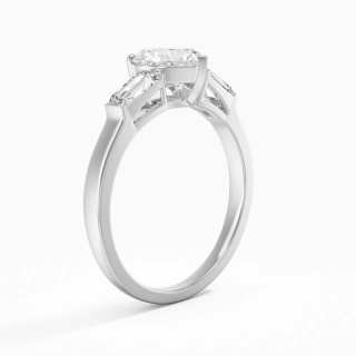 18K White Gold Moissanite Engagement Ring