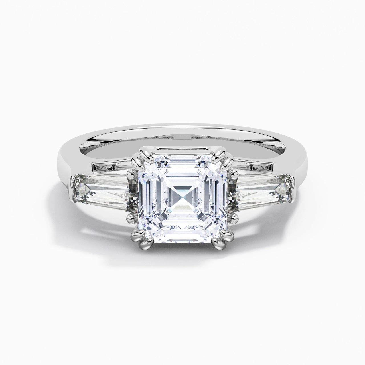 Graceful Asscher Cut Engagement Ring