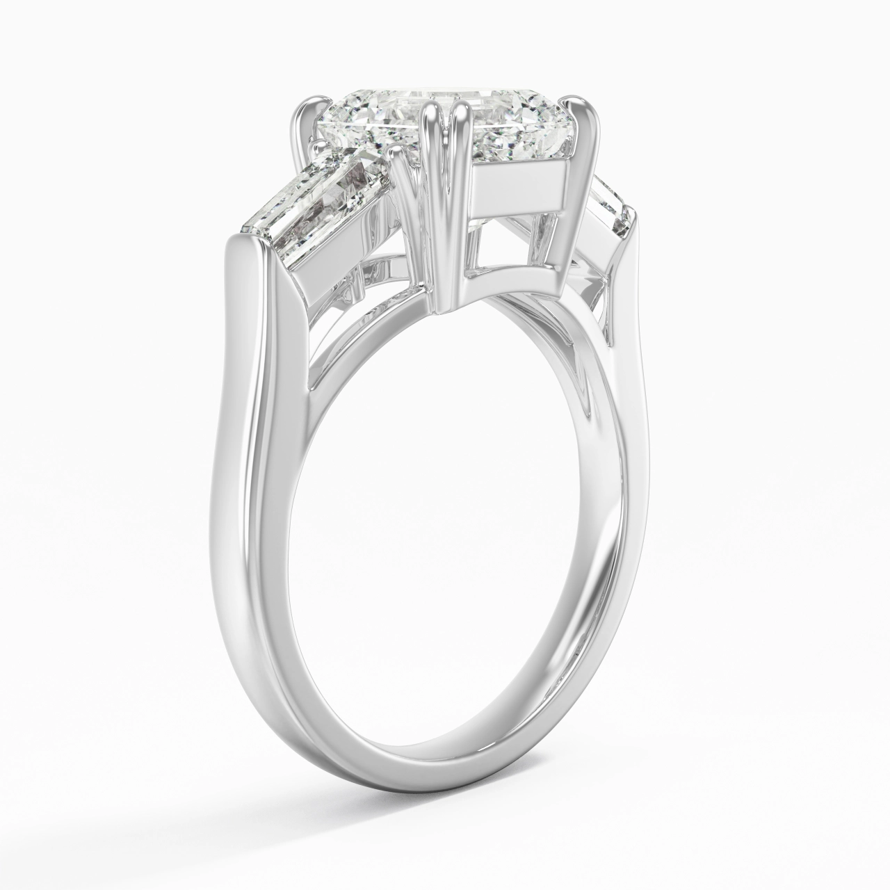 Graceful Asscher Cut Engagement Ring