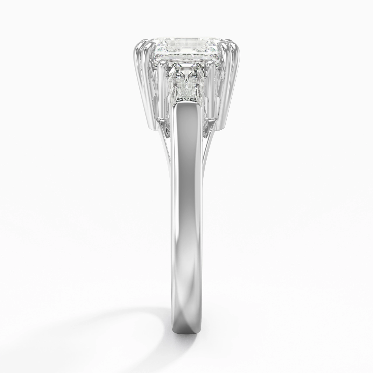 Graceful Asscher Cut Engagement Ring
