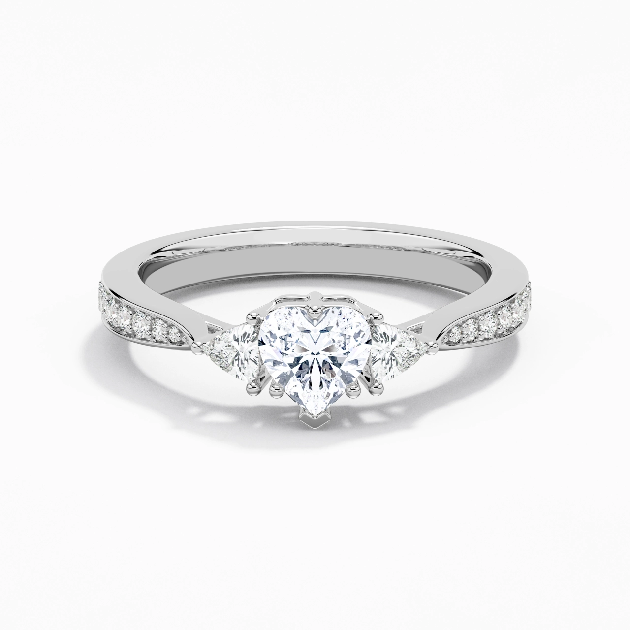 Or blanc 14 carats Moissanite Bague de fiançailles