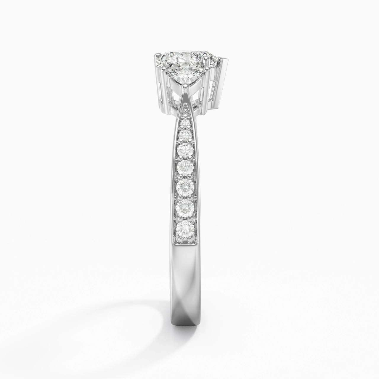 Or blanc 14 carats Moissanite Bague de fiançailles