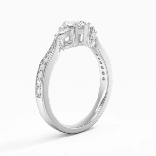 Or blanc 14 carats Moissanite Bague de fiançailles