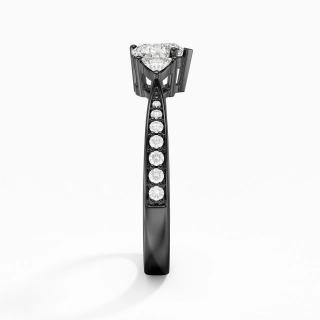 Argent sterling 925 Trois pierres Conique Inversée Canaliser Bague de fiançailles