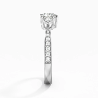 Or blanc 14 carats Moissanite Bague de fiançailles