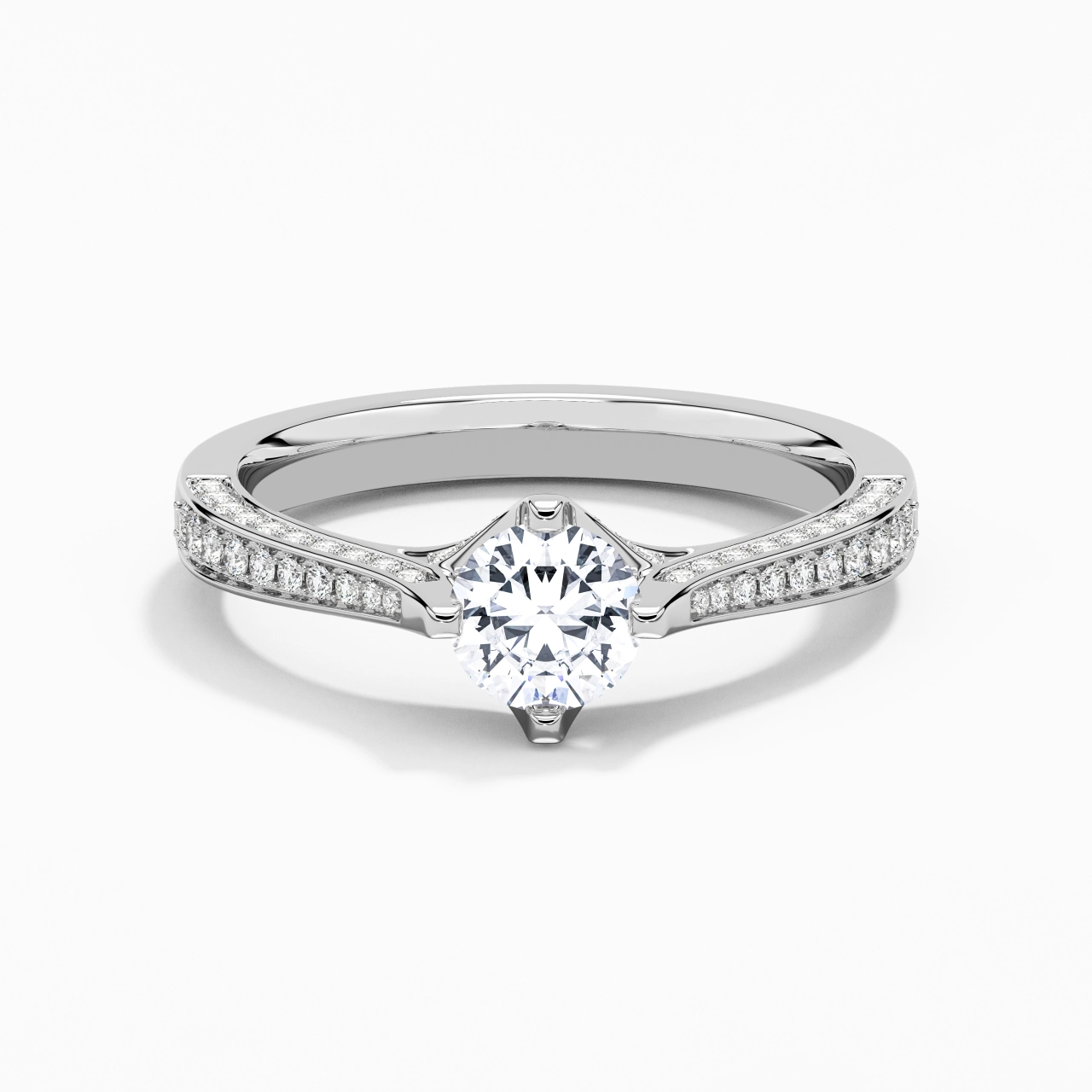 2.00ct Moissanite Bague de fiançailles Or blanc 18 carats