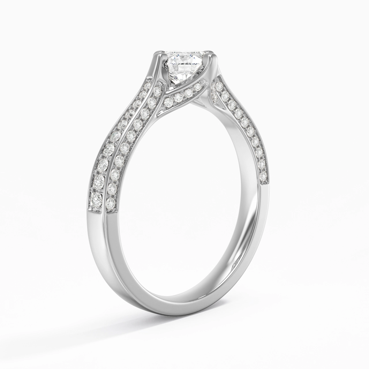 2.00ct Moissanite Bague de fiançailles Or blanc 18 carats